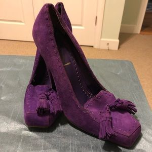 YSL Purple Suede Purple Pumps